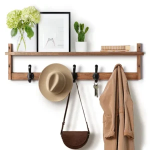29" Wall Mounted Coat Rack w/ Shelf