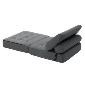 Folding Sofa Bed Couch Fold Out Chair Bed with Pillow, Convertible Sofa Bed Futon Sleeper Chair, Dark Gray