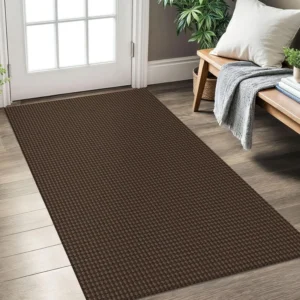Boho Entryway Rug 3x5 ft - Washable Cotton, Non-Slip Rubber Backed Indoor/Outdoor Mat