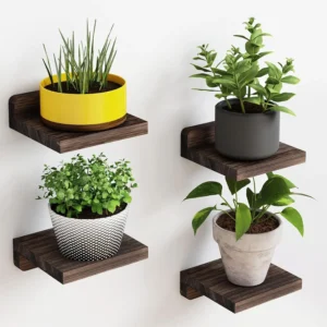 4-Pack Small (5 inch) Floating Wood Shelves