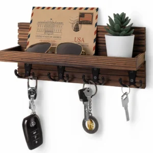 Wall mounted Wooden Key Holder & Mail Organizer