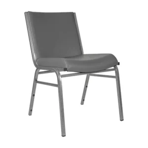 Heavy Duty Vinyl Lobby Chair with Ganging Bracket and Cushioned Seat, Gray