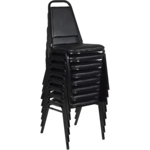 Stackable Cushioned Chair, Reinforced Steele & Easy‑Clean
